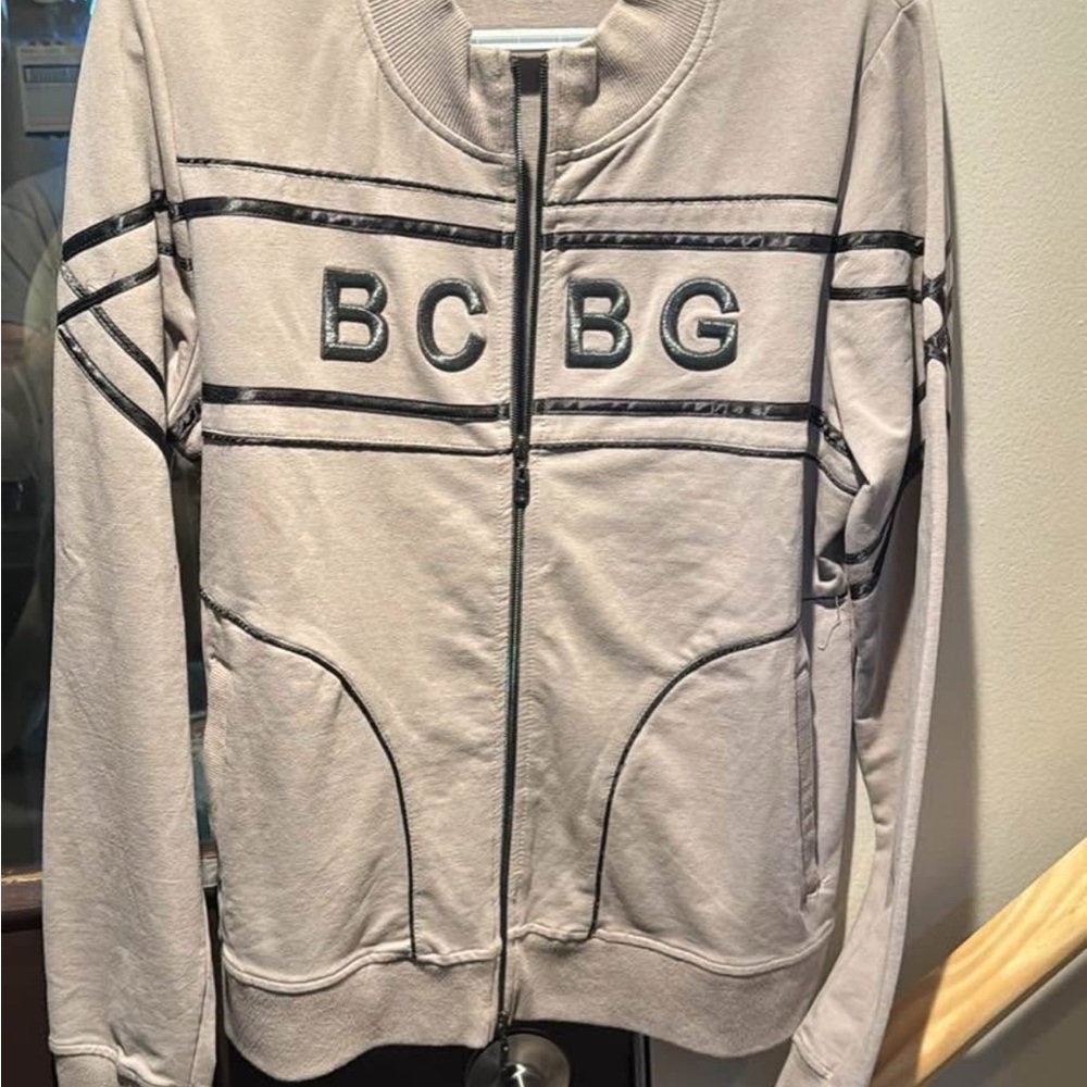 BCBGMaxAzria Gray Zip-Up Sweatshirt